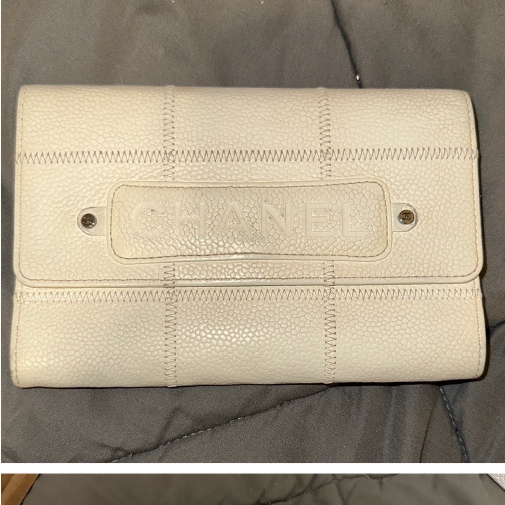 Chanel Cream Leather Clutch